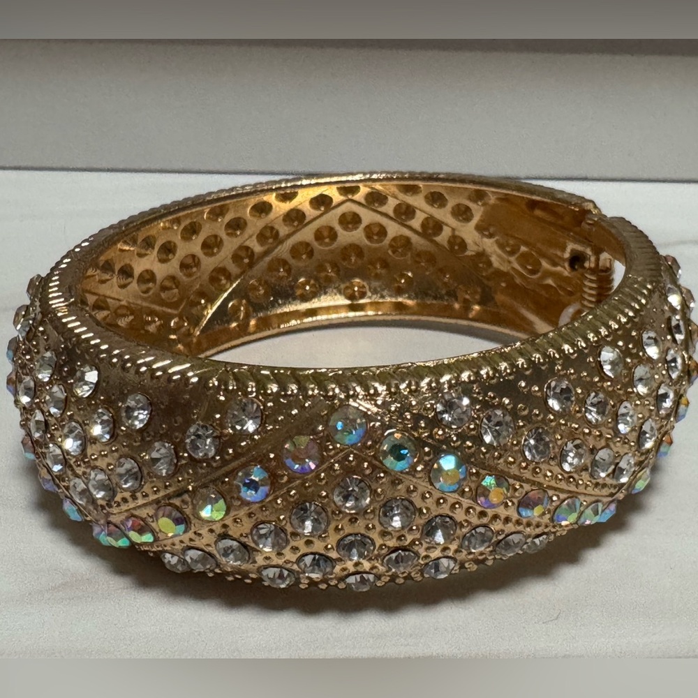 Boutique Gold Crystal Bangle Bracelet - Picture 3 of 17